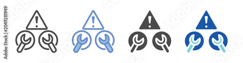 Under Construction Screen Icon Set With Multiple Styles Vector Illustration