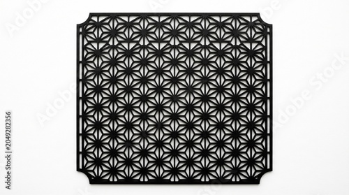 Foto Square geometric kumiko woodwork pattern japanese craftsmanship with japanese