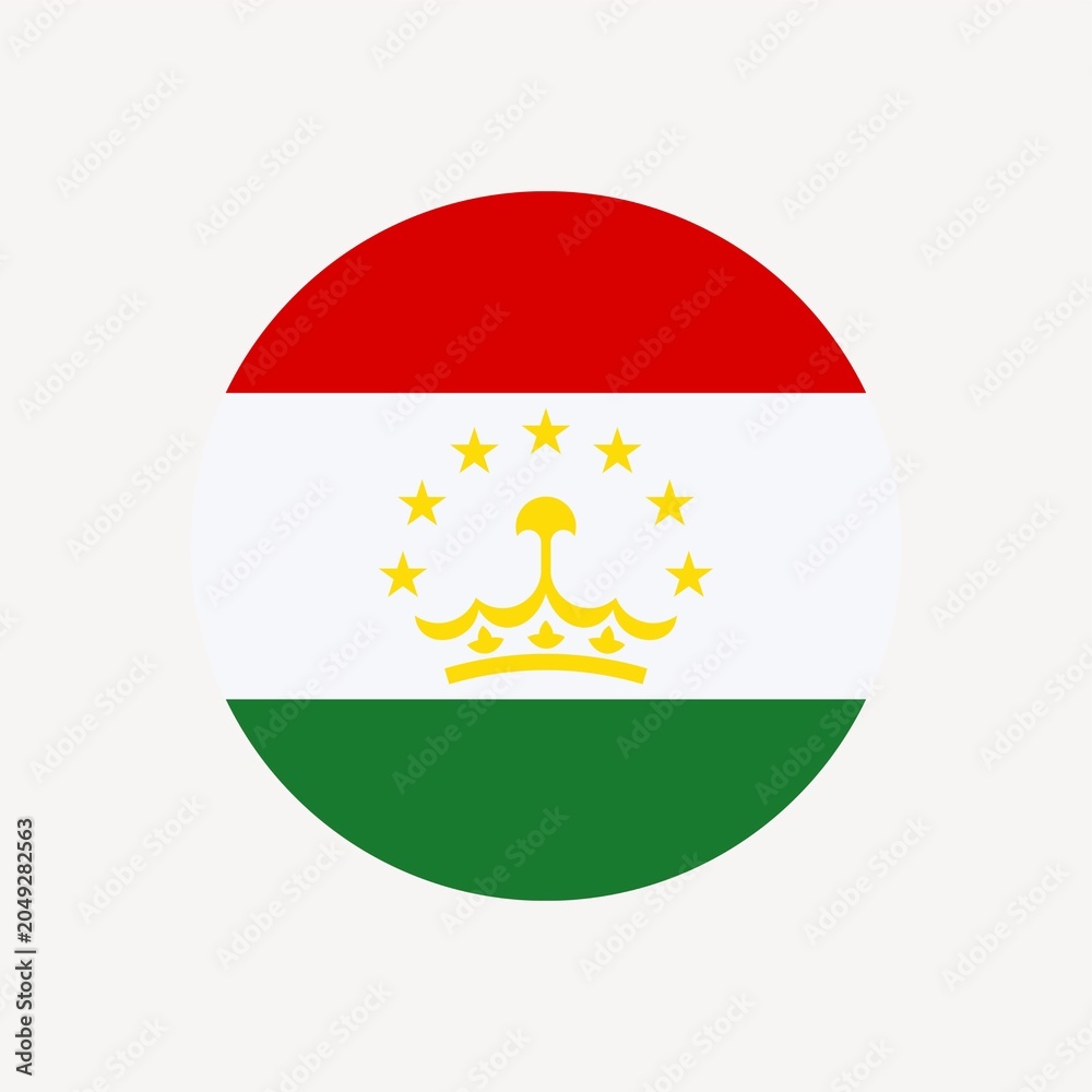 Obraz premium Tajikistan flag circle illustration isolated element