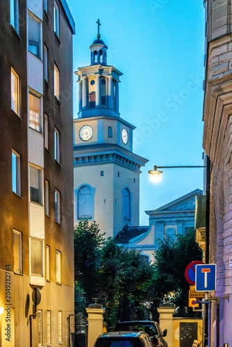 Photography Maria Magdalena Church Tower In Stockholm Sweden
