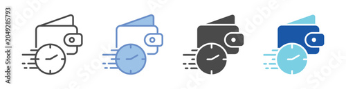 Pay Later Icon Set With Multiple Styles Vector Illustration