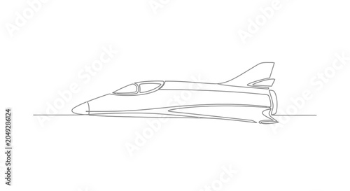 Foto Futuristic Jetliner Single Line Drawing