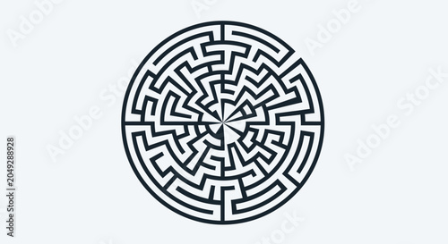 Cuadro en lienzo Circular Maze Puzzle, Labyrinth, Strategy, Solution, Complexity, Decision Making