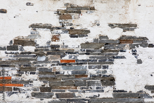 Gray brick wall textured background
