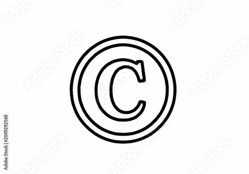 Copyright symbol outline in a circle.