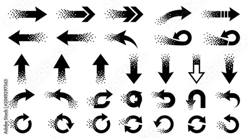 Pixelated arrow icons for navigation