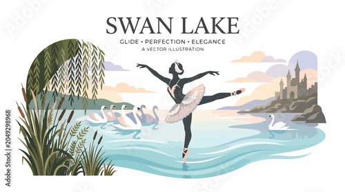 Foto Ballet Dancer Swan Lake Performance Elegance.