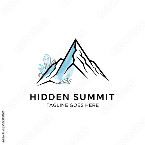 Fotografija Elevate your brand with this professional summit logo, representing high achievement, alpine adventure, and pure, crystal-clear business vision