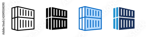 Containers Icon Collection With Multiple Styles