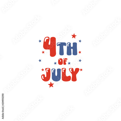 4th of July Typography Design
