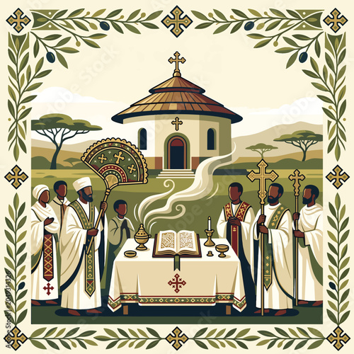 Фотография Ethiopian Orthodox Church Ceremony Ritual.