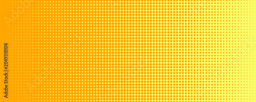 Фотография Dots halftone yellow orange color pattern gradient texture with technology digital background