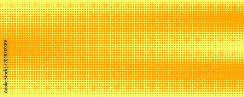 Tableau sur toile Dots halftone yellow orange color pattern gradient texture with technology digital background