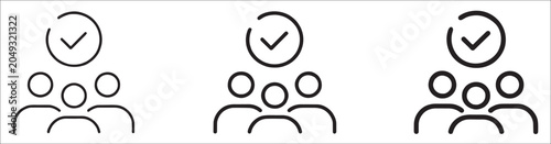 Schilderij op canvas Customer loyalty, join our team, employee attendance outline icons