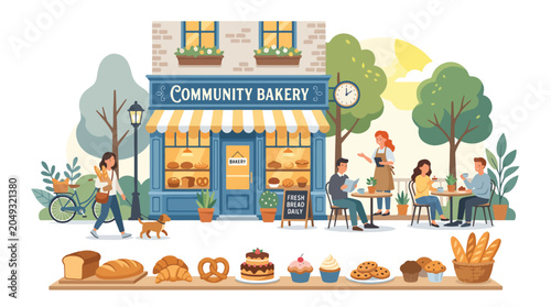 Canvastavla Community bakery storefront with baked goods.