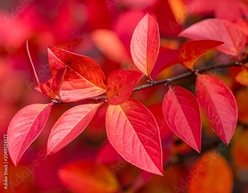 A vibrant branch with bright pink leaves