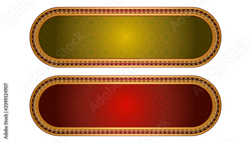 Islamic Arabic Blue Text Box Banner With Gold Frame