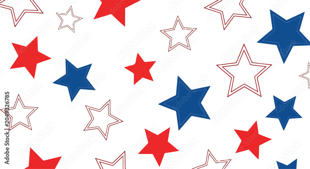 Obraz premium Colorful star pattern on white background
