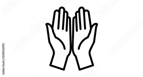 Tableau sur toile Open Hands Praying Religious Symbol Icon.