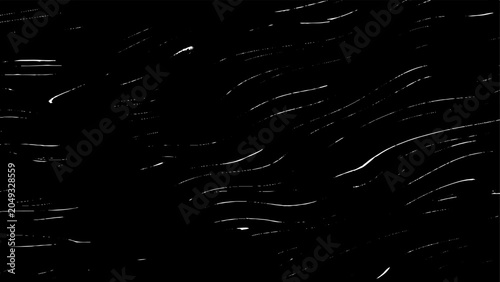 Schilderij op canvas Abstract black background, with thin, white, horizontal light streaks, and curve