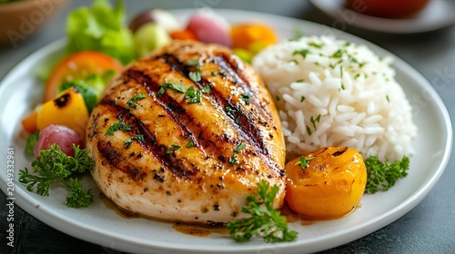 grilled chicken breast with vegetables