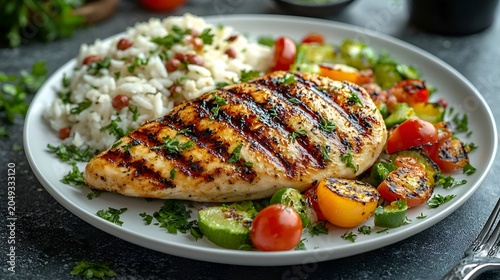 grilled chicken breast with vegetables