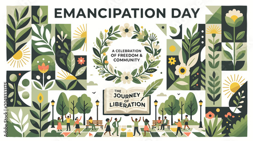 Schilderij op canvas Emancipation Day Celebration Freedom Liberation.