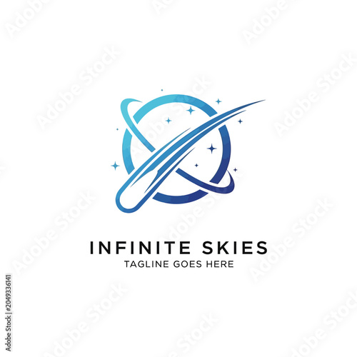Dynamic aerospace logo ideal for airlines, travel agencies, or tech companies specializing in navigation and sky-high solutions.