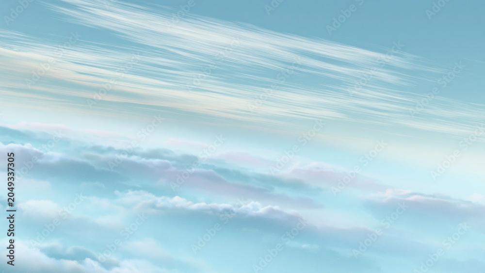 Fototapeta premium Sky and clouds with soft blue gradient, calm nature background