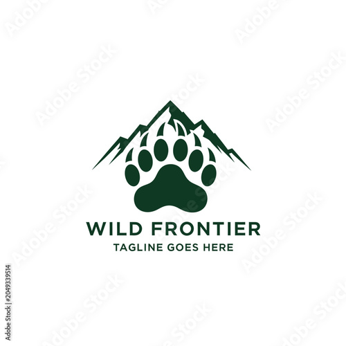 Professional outdoor adventure logo combining wildlife and nature elements, ideal for camping, hiking, or hunting brands.