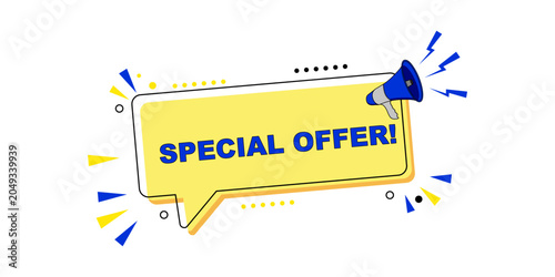 Special Offer Megaphone Speech Bubble Announcement.