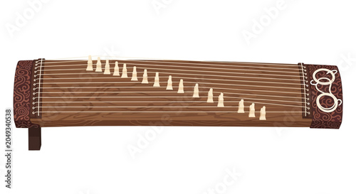 Traditional Dulcimer Musical Instrument Closeup.