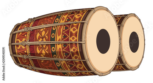 Traditional Indian Double Sided Drum.