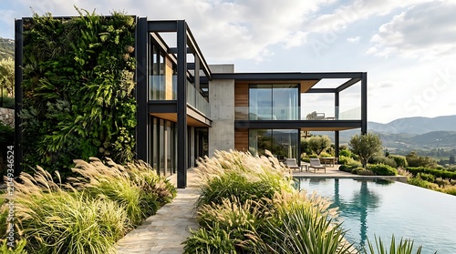 Modern Luxury Villa with Infinity Pool and Vertical Garden.