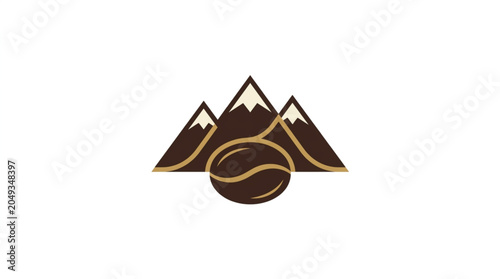 Foto Coffee Bean Mountain Logo Design.