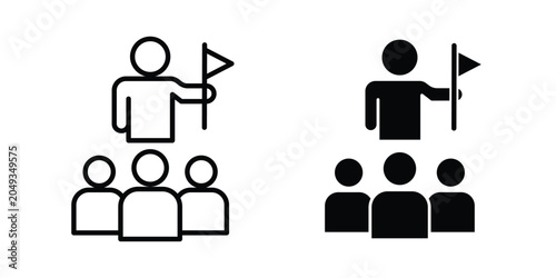 Tour guide people icon