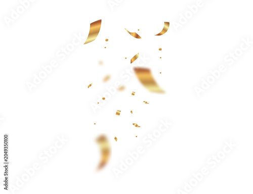 Tableau sur toile Elegant Falling Gold Ribbons and Streamers Celebration Element