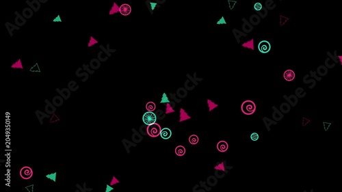 Colorful Geometric Shapes Animation with Floating Triangles and Circles, Abstract Motion Graphic Background for Digital Projects