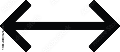 Foto Horizontal expand width double arrow icon in minimalist line art style