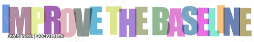 Foto Improve the baseline colorful letters on checkered background representing progress and growth