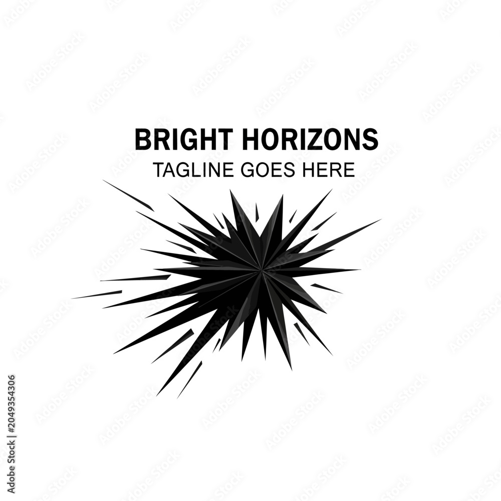 Fototapeta premium High-impact starburst icon designed for media agencies, energy startups, or innovative companies wanting to display power, vision, and rapid growth.