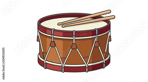Fotografía Brown Drum with Red Trim.