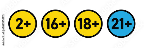 Εκτύπωση καμβά Age restriction sign icon set