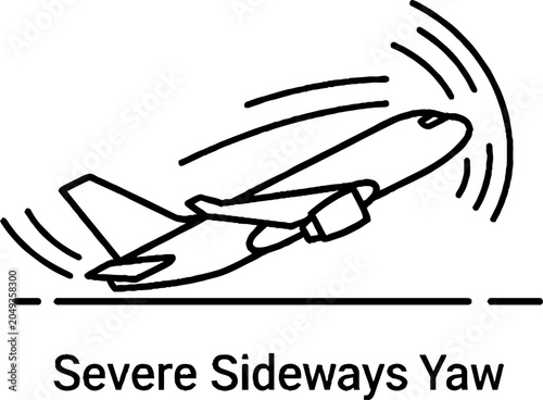 Illustration of Aircraft Experiencing Severe Sideways Yaw Motion.