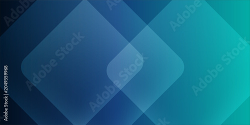 Abstract Blue and Teal Geometric Background With Overlapping Rounded Diamonds for Business and Technology