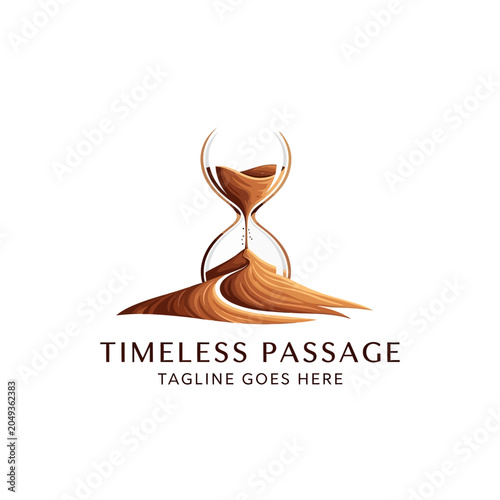 Thoughtful illustration merging time and landscape to represent endurance and journey, suitable for heritage and lifestyle brands.