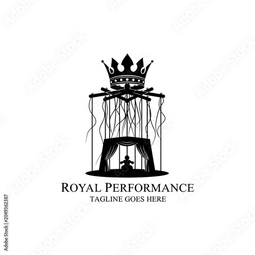 Thought-provoking performance-themed design for production houses, talent agencies, or leadership consultancies exploring themes of management, control, and authority.