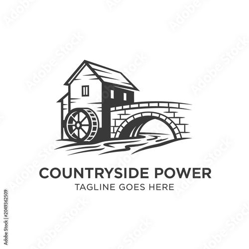 Detailed vintage-style logo suitable for farms, local heritage sites, or sustainable energy projects.