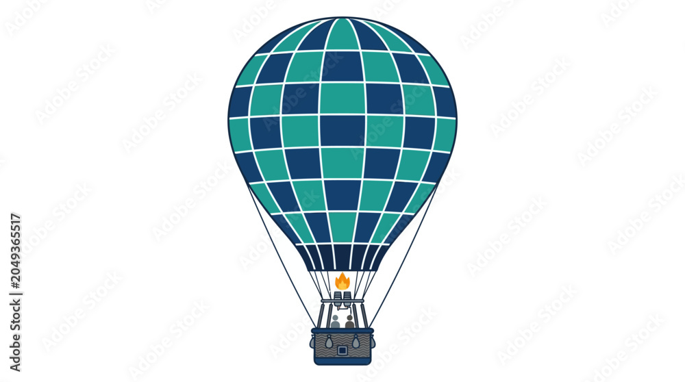Naklejka premium Hot air balloon in the sky.