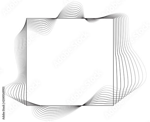 Square frame fluid shape line gradient. Design element